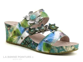 Achat chaussures Laura Vita Femme Mule, vente Laura Vita FACDIAO 06 - Turquoise - Mule compensee - SL150420-42