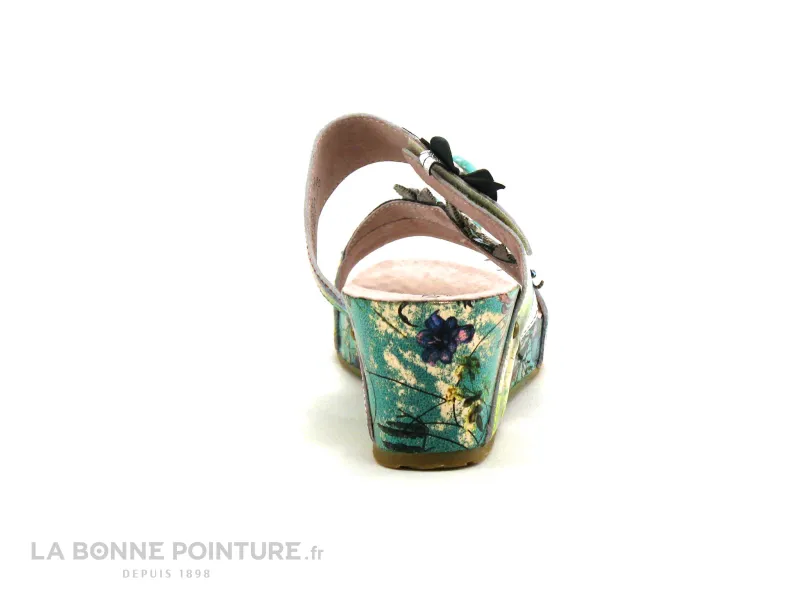 Achat chaussures Laura Vita Femme Mule, vente Laura Vita FACDIAO 06 - Turquoise - Mule compensee - SL150420-42