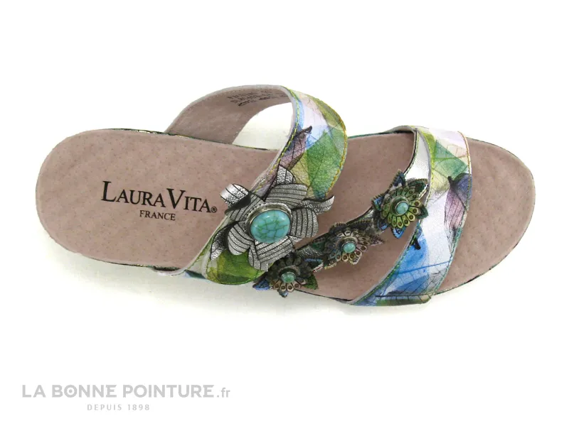 Achat chaussures Laura Vita Femme Mule, vente Laura Vita FACDIAO 06 - Turquoise - Mule compensee - SL150420-42