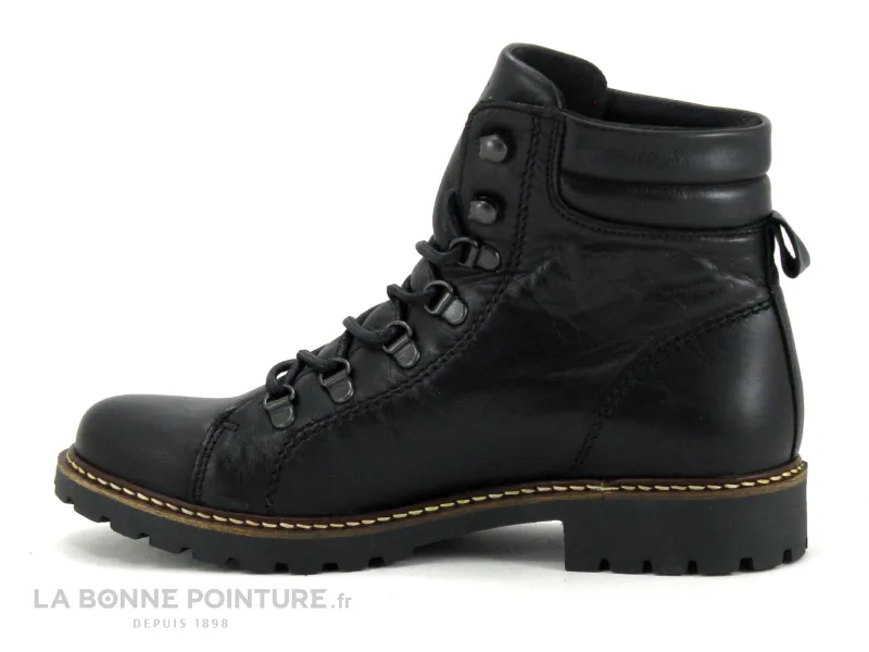 Achat chaussures Moran's Femme Boots, vente Morans SALEXIS Noir - Bottine Femme cuir noir a lacet