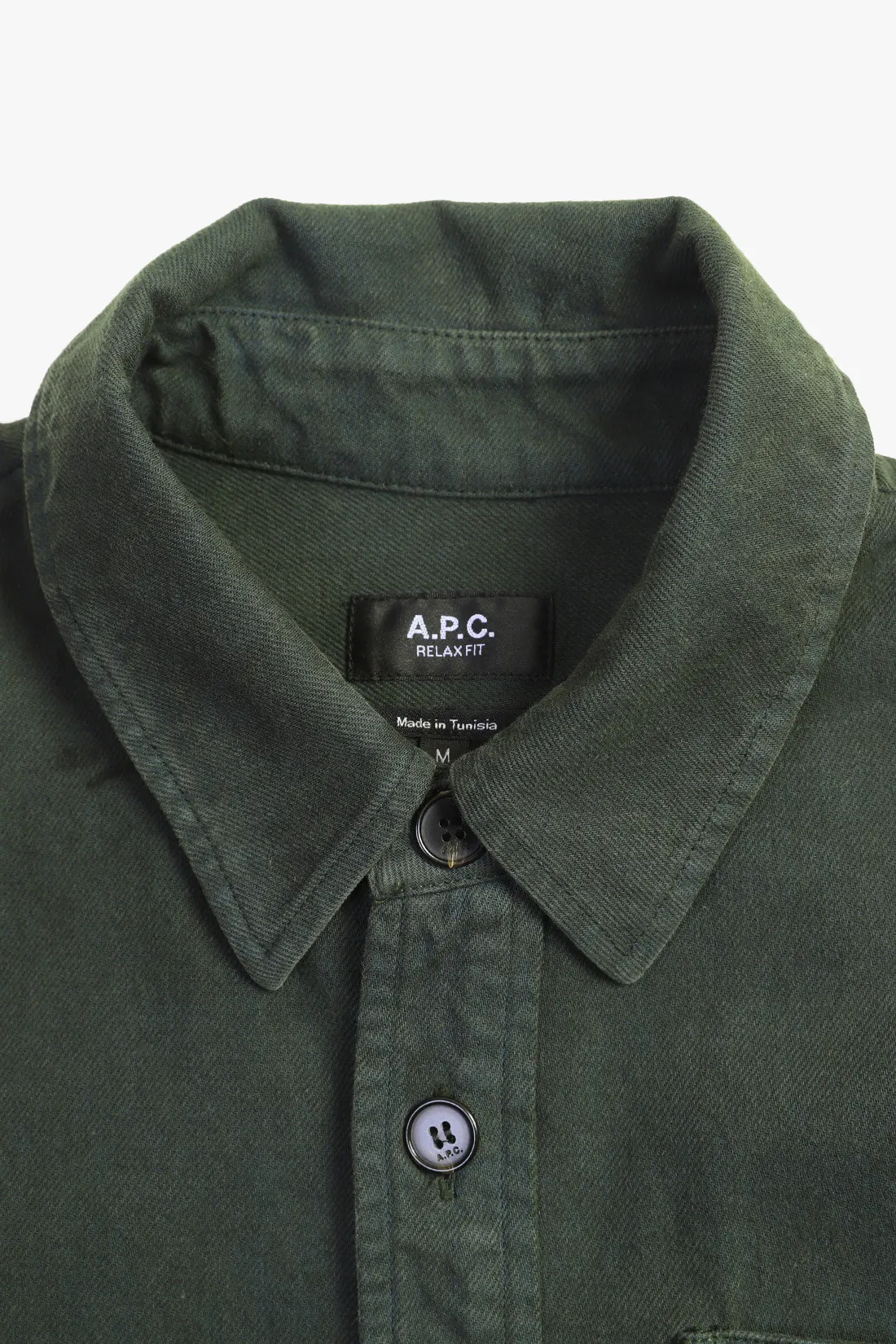 A.p.c. Surchemise basile brodee Dark green - GRADUATE STORE