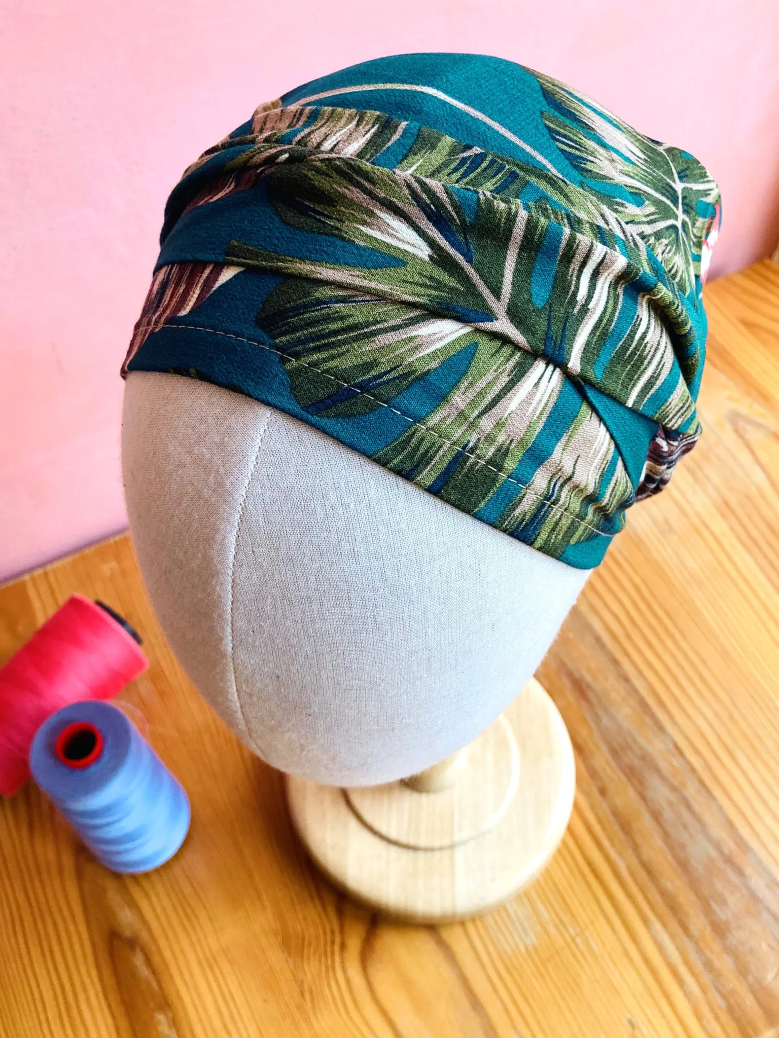 Bandeau chimiothérapie Palme vert | Atelier Foudre Turbans