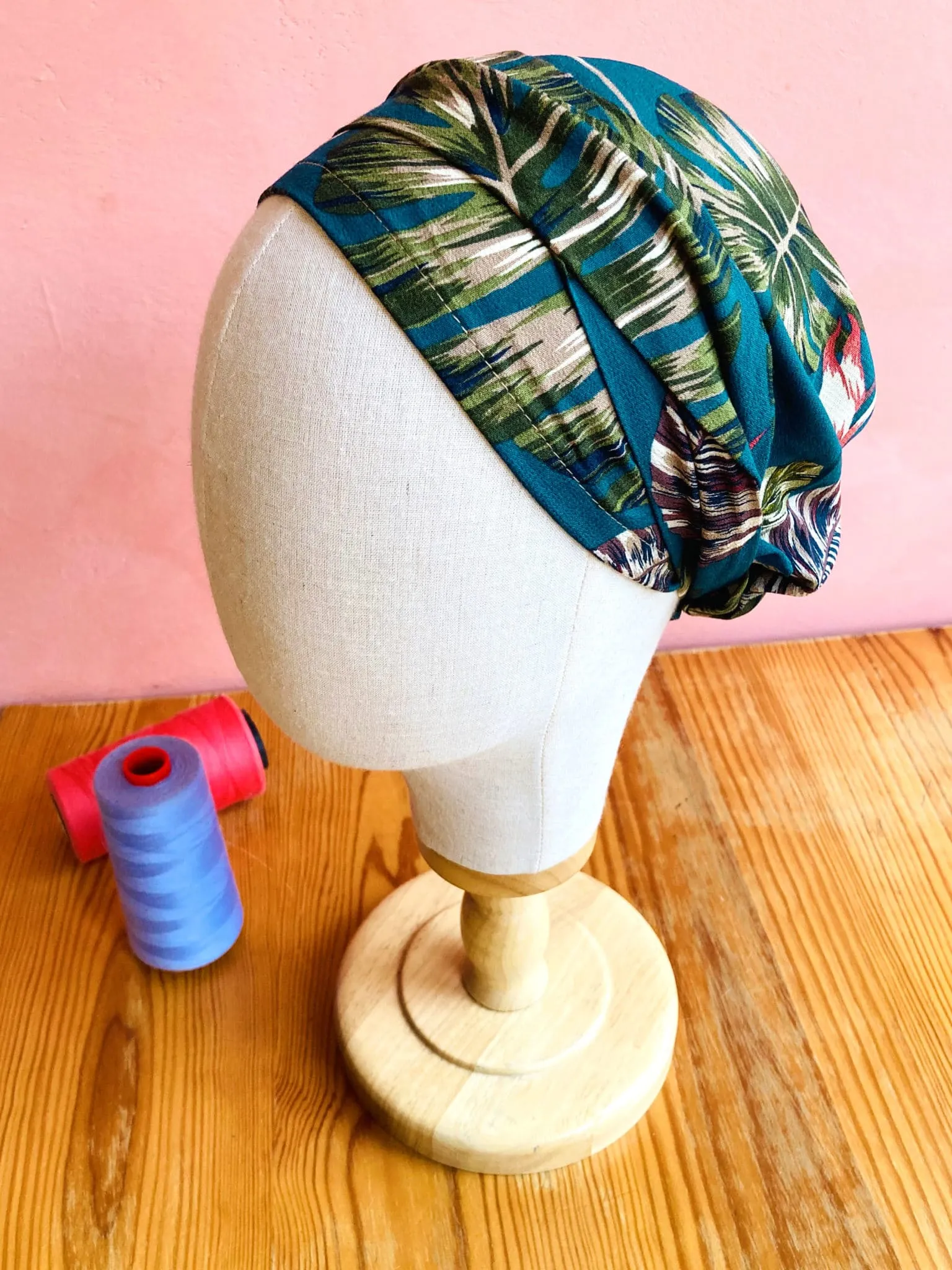 Bandeau chimiothérapie Palme vert | Atelier Foudre Turbans