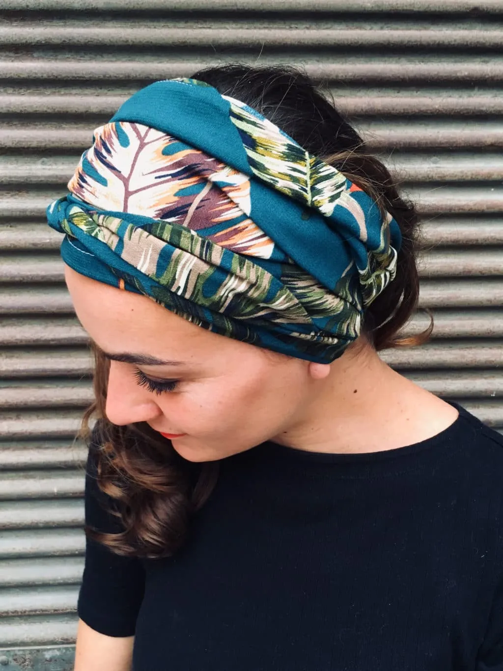 Bandeau chimiothérapie Palme vert | Atelier Foudre Turbans