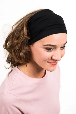 Bandeau et turban chimiothérapie doux et élastique noir