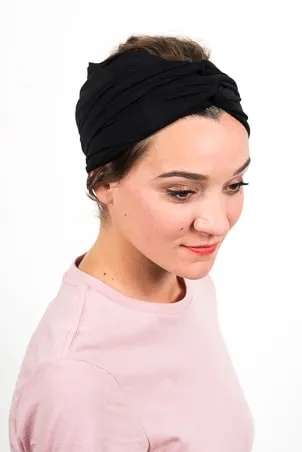 Bandeau et turban chimiothérapie doux et élastique noir