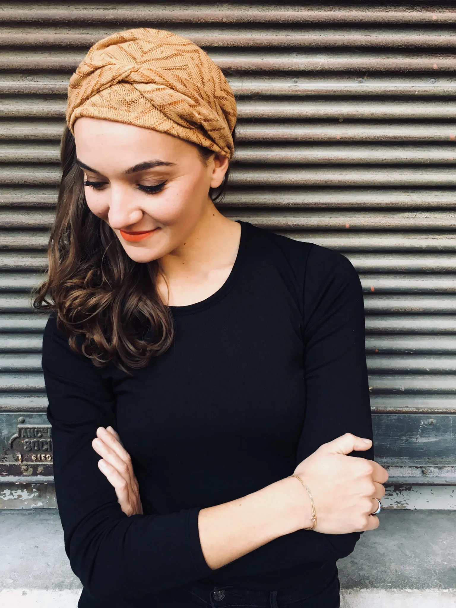 Bandeau à cheveux chaud en maille Miel