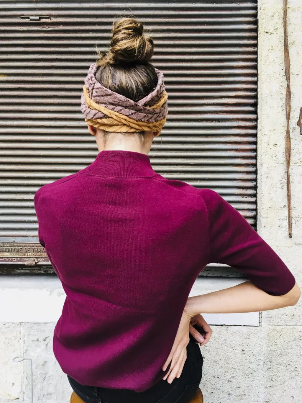 Bandeau à cheveux chaud en maille Miel