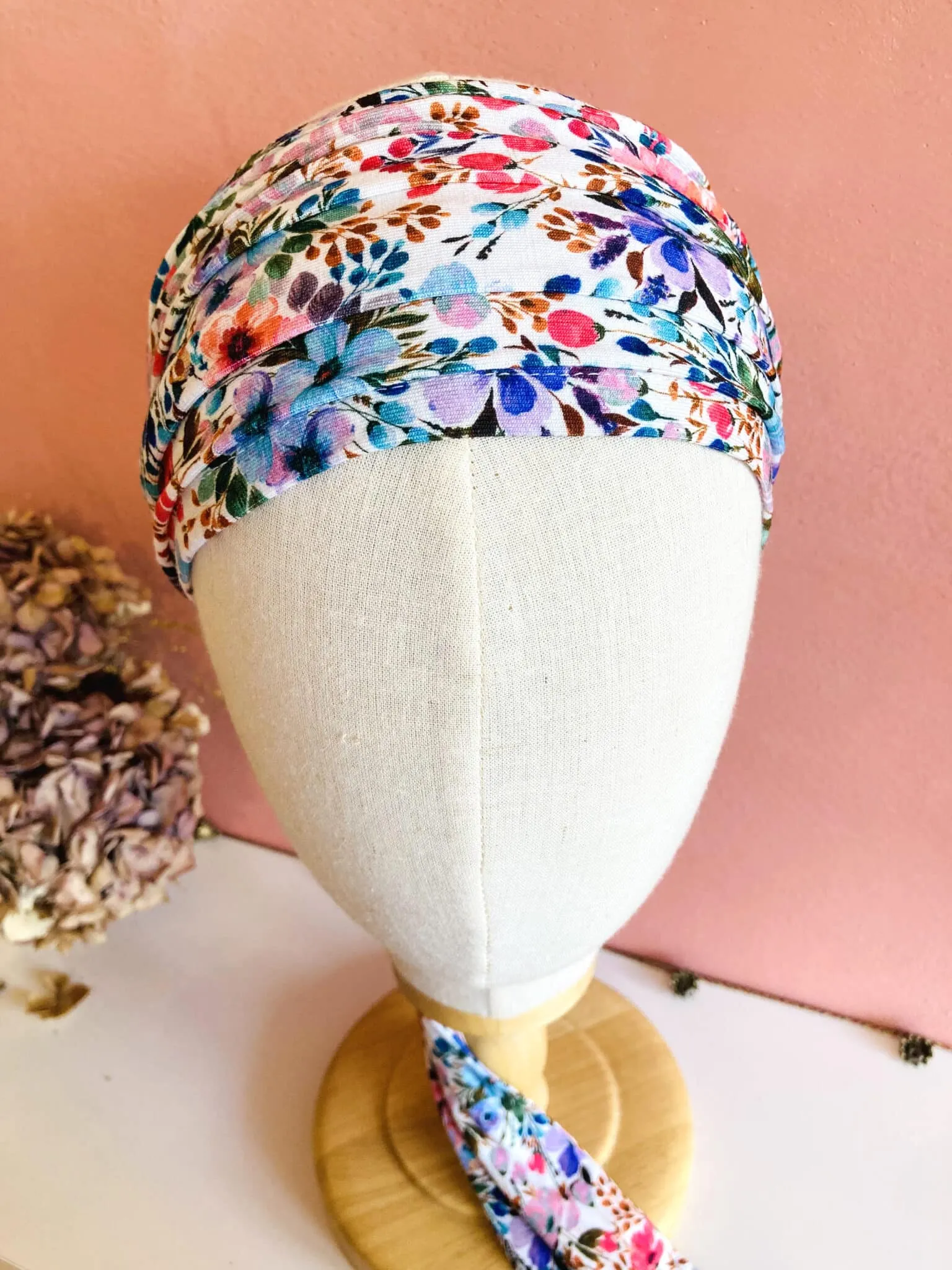 Bandeau à cheveux élastique Jardin fleuri | Atelier Foudre Turbans