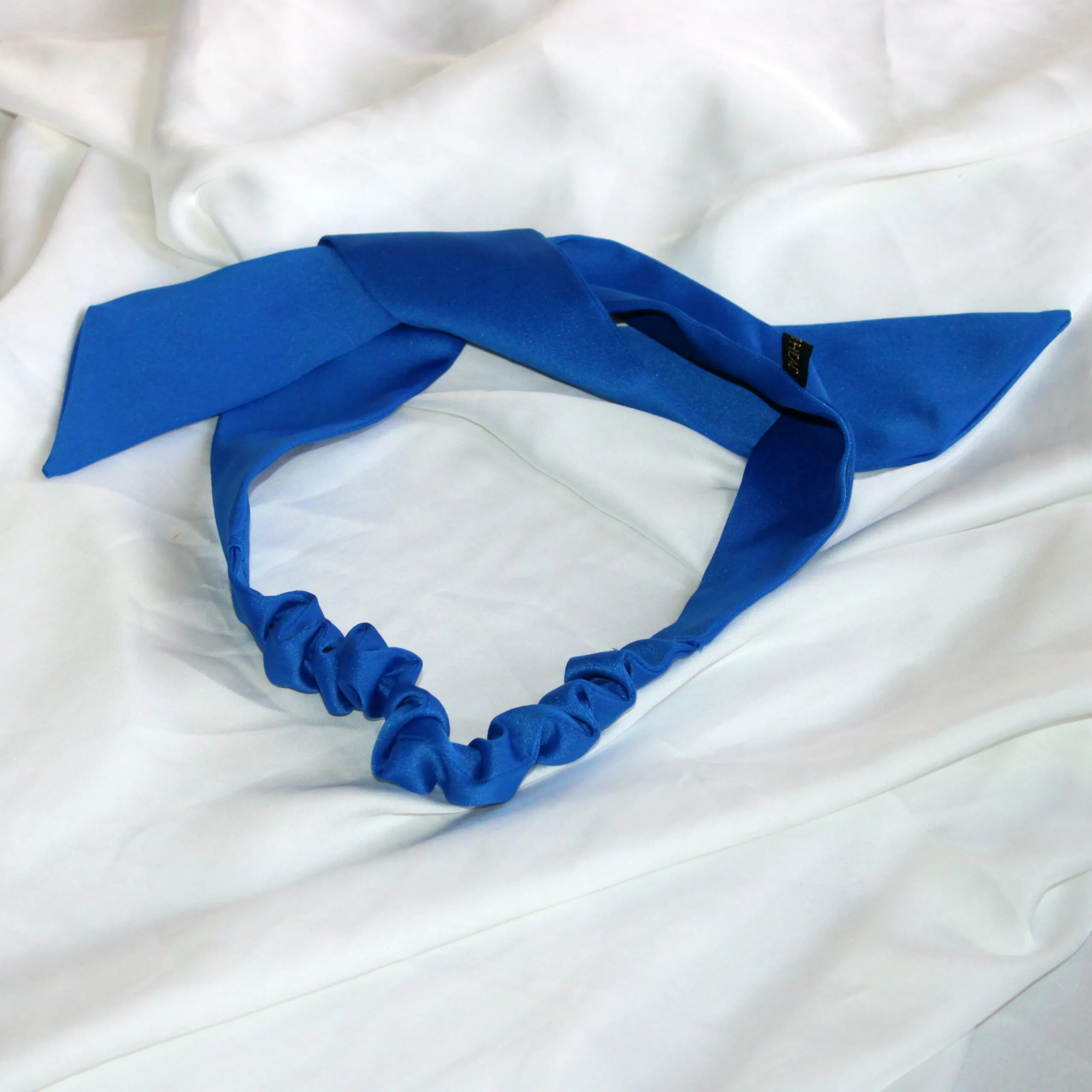 Bandeau à nouer bleu satin - Bandeau cheveux - ALEGRIHEAD