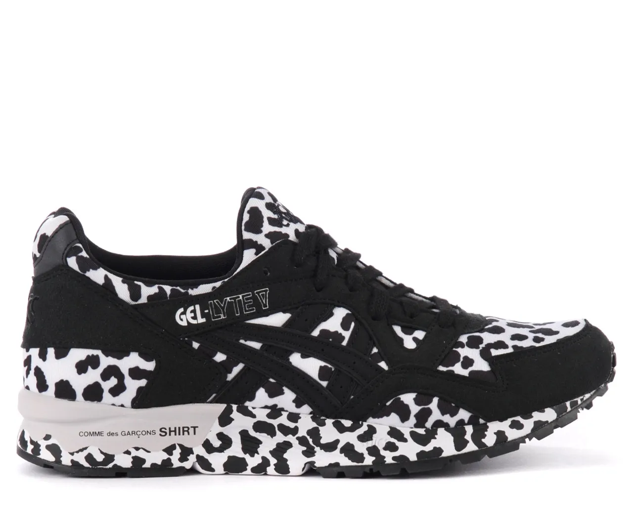 Baskets CDG Shirt x Asics noir avec impression animale