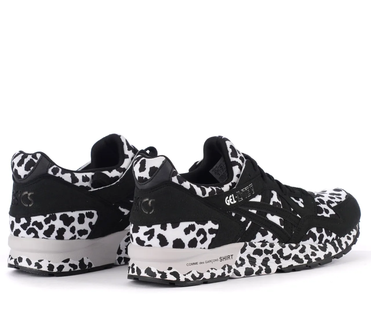 Baskets CDG Shirt x Asics noir avec impression animale