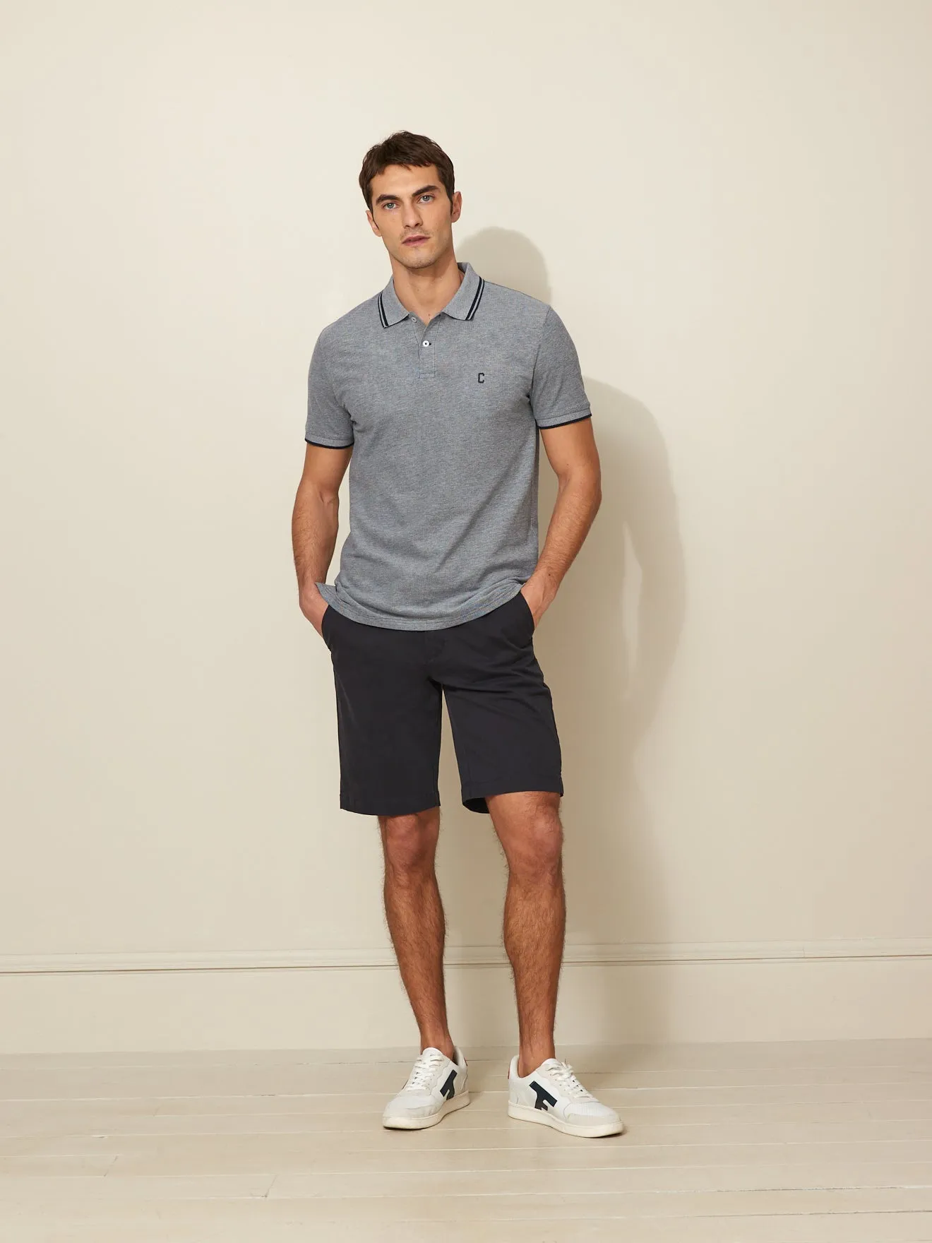 Bermuda droit homme coton stretch