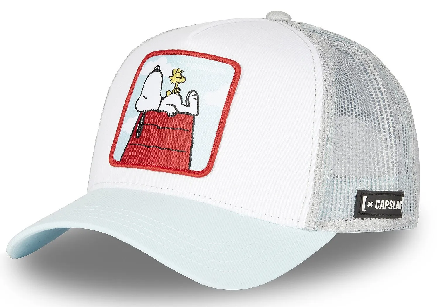 casquette Capslab Peanuts Trucker - Snoopy And Woodstock/Light Blue/White/Grey - men´s