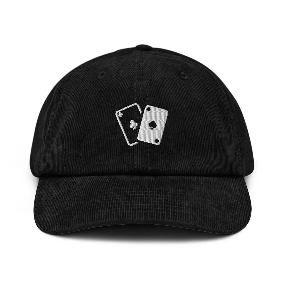 Casquette en velours côtelé - Jeu de cartes