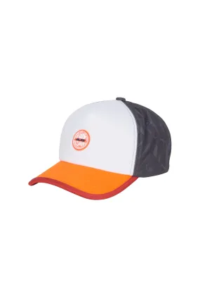 Casquette garon bleue, blanche et orange