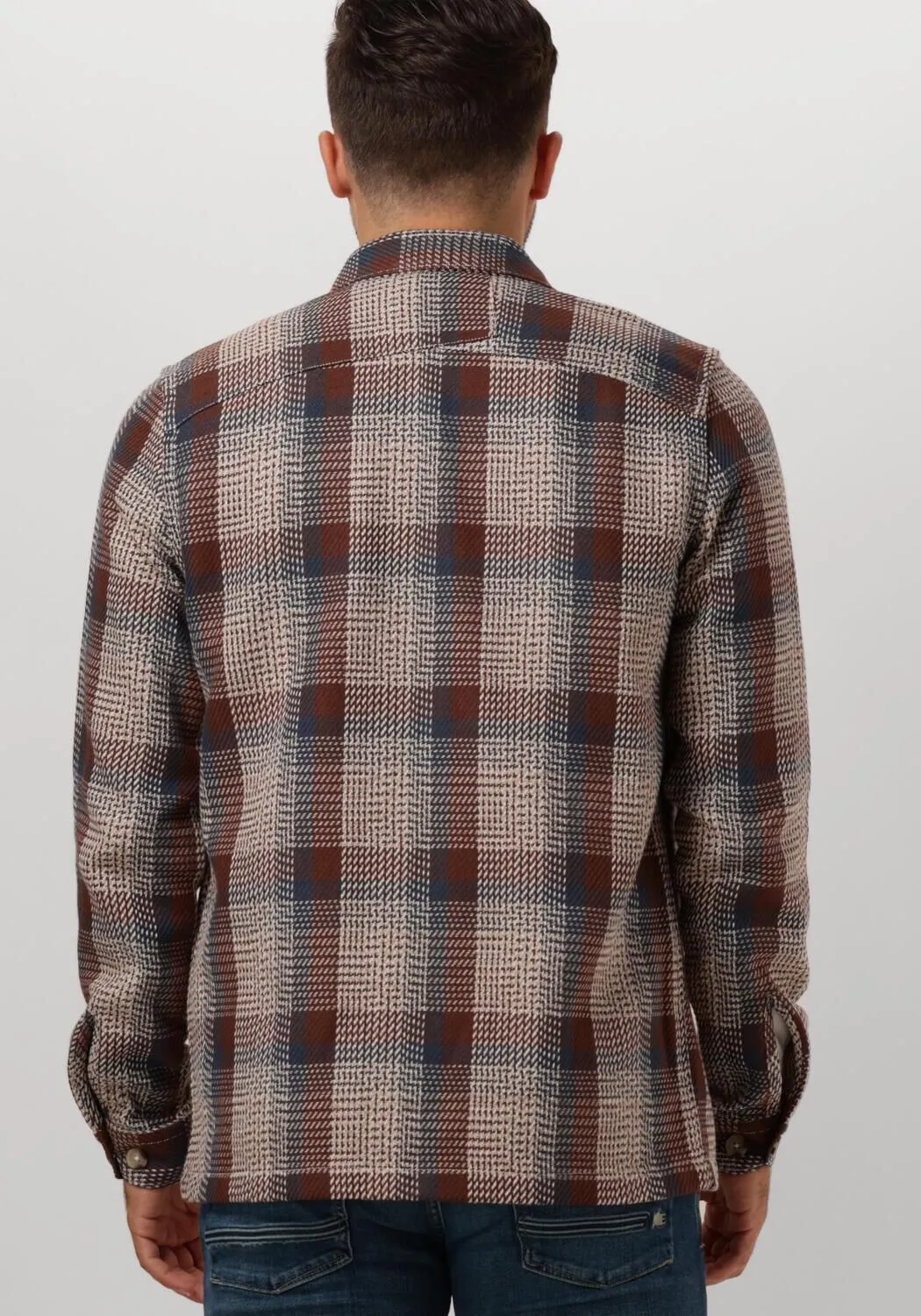 cast iron surchemise long sleeve shirt heavy check en marron