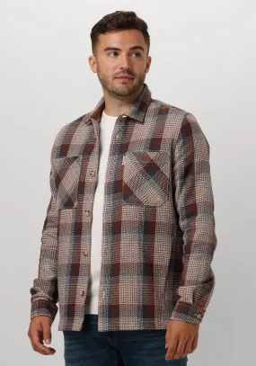 cast iron surchemise long sleeve shirt heavy check en marron