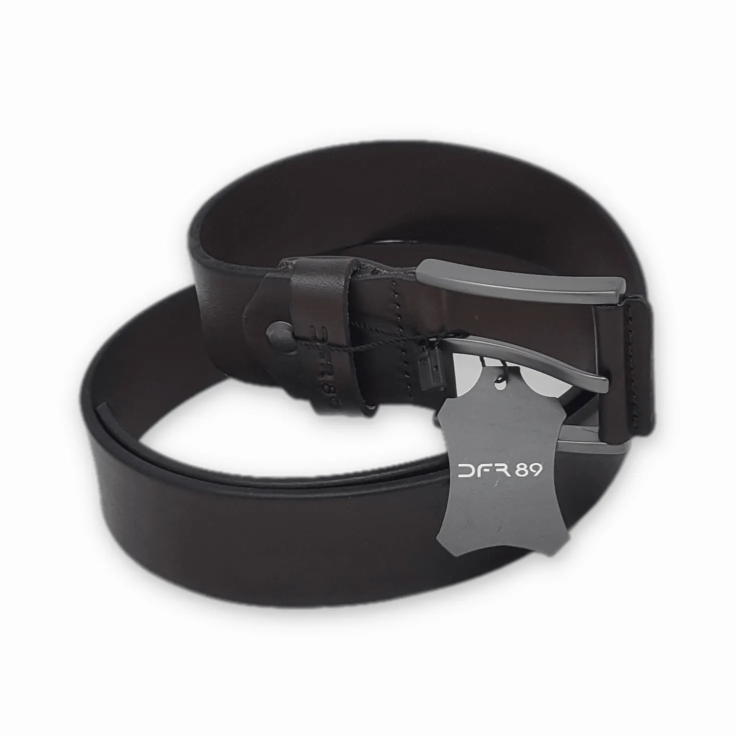 Ceinture en cuir noir pour jeans