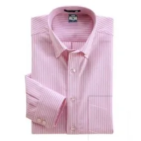 Chemise blanche à rayures roses – manches longues