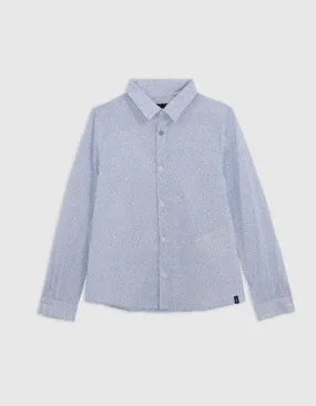 Chemise bleue imprimé minimaliste voitures garçon