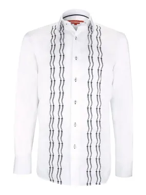 Chemise brodée satin de coton BROIDERY - Blanc