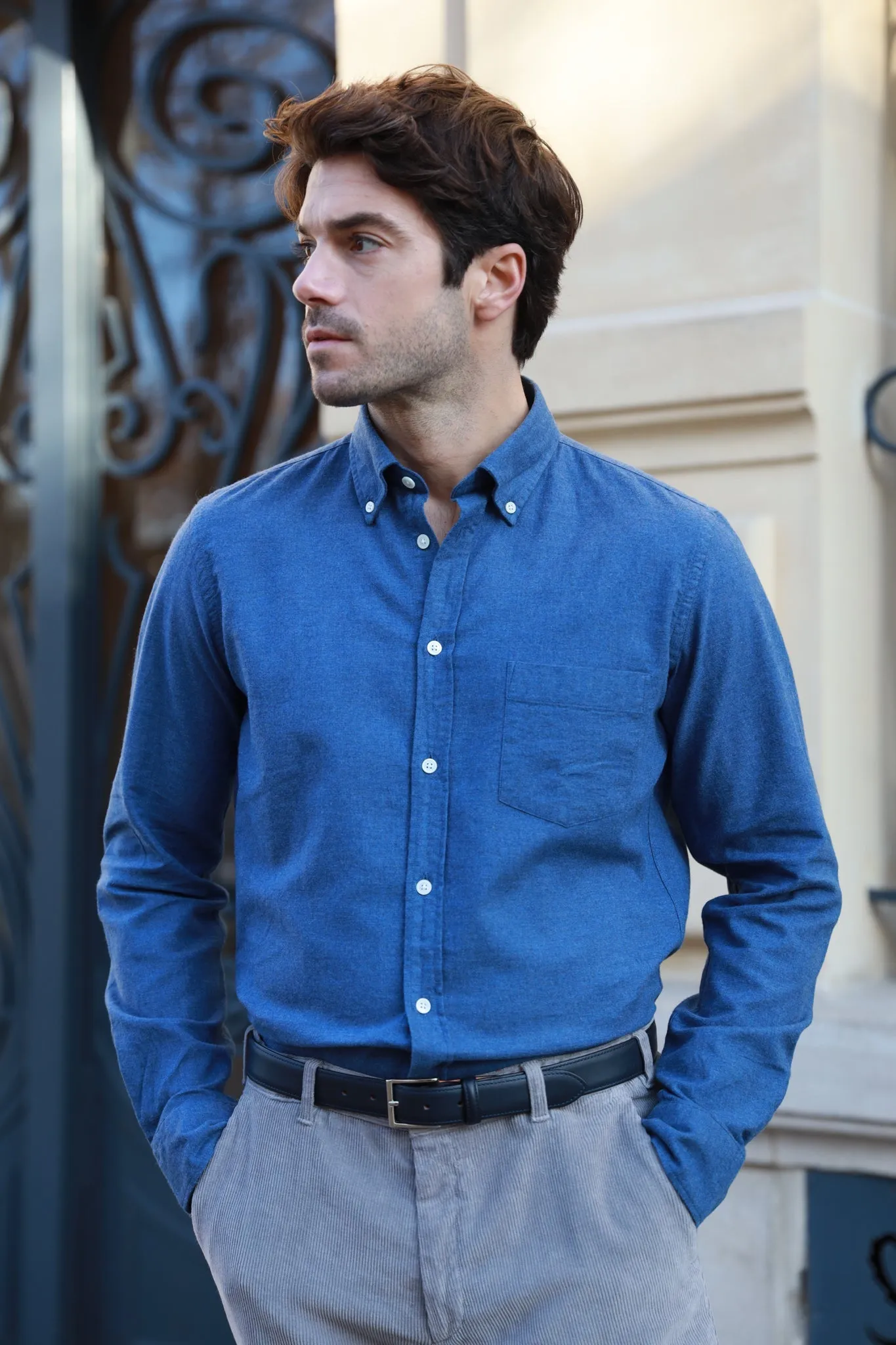 Chemise Clovis en Flanelle de coton - Bleu