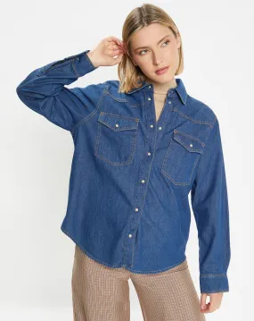 Chemise en denim de Coton bio Colorado bleu foncé