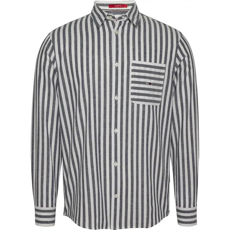 Chemise Homme Tommy Jeans TJM CLSC LS STRIPE LINEN