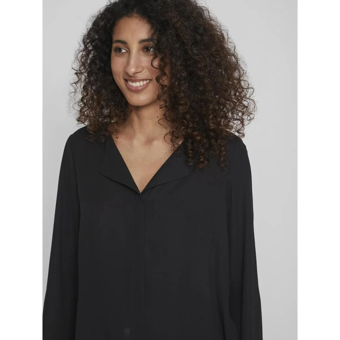 Chemise manches longues noir Fleur | 3 Suisses