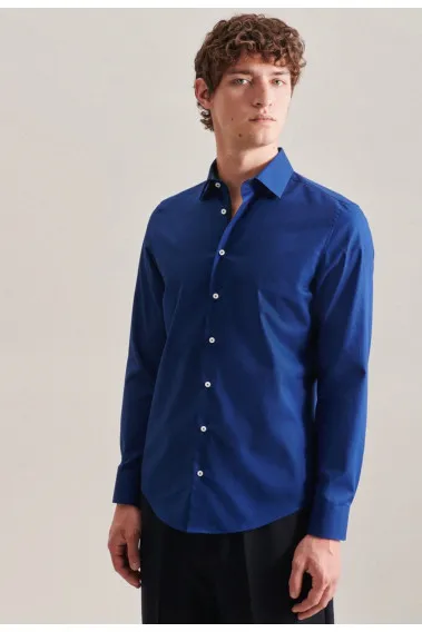 Chemise slim bleu foncé Couleur Bleu Taille 38