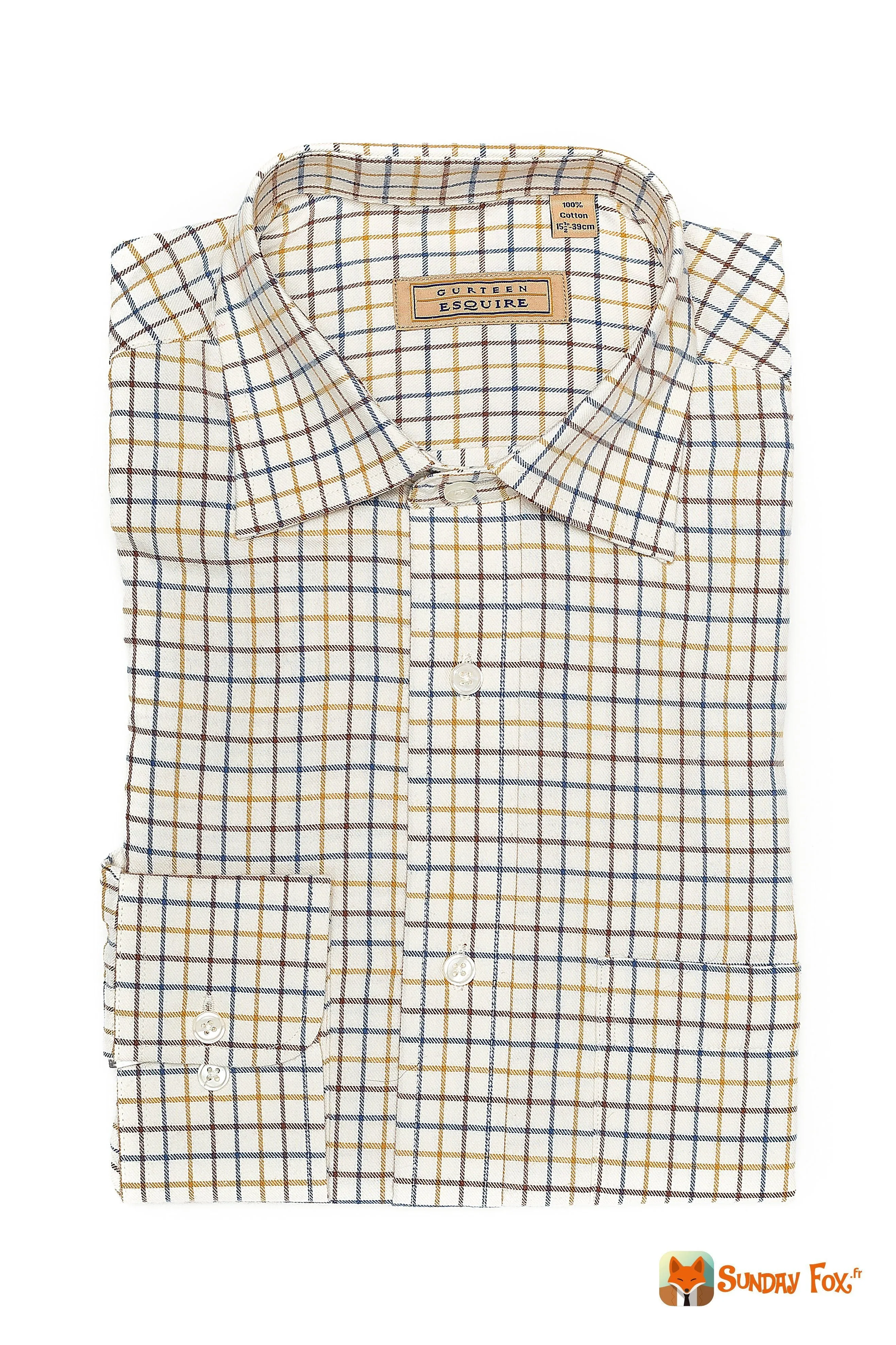 Chemise à Carreaux Homme Tattersall Maïs