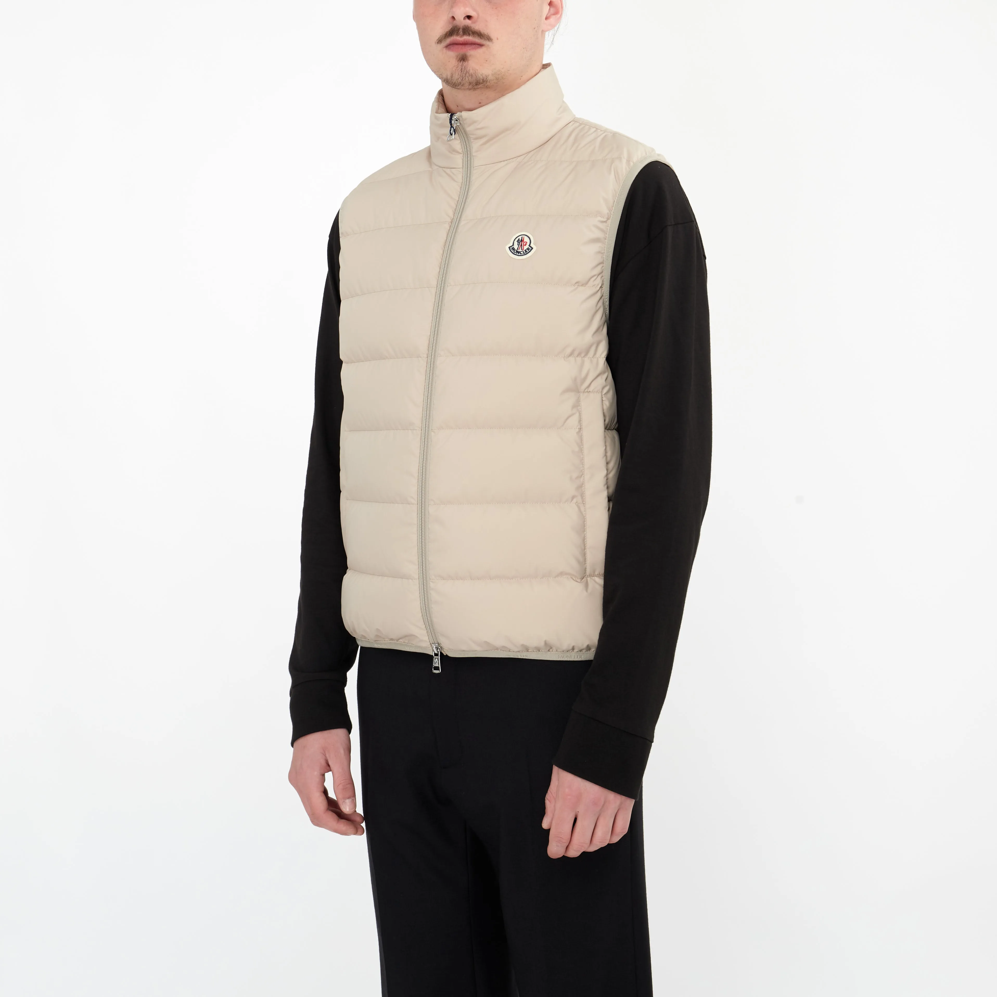 Doudoune Sans Manches Moncler Contrin Beige