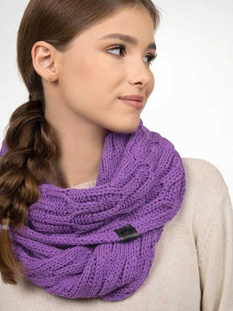 Ensemble Snood Bonnet Maribel - Made in UE - Violet