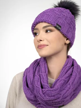 Ensemble Snood Bonnet Maribel - Made in UE - Violet