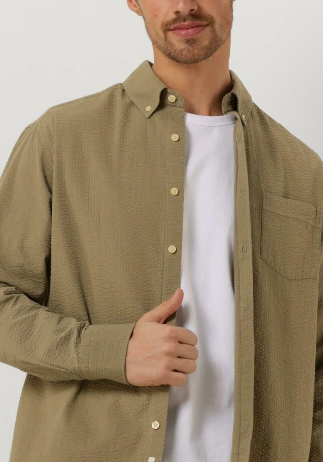 forét surchemise bush seersucker shirt olive