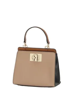 Furla 1927 Mini Sac À Main En Cuir Grège + Noir + Cognac H - Achetez À Prix Outlet!