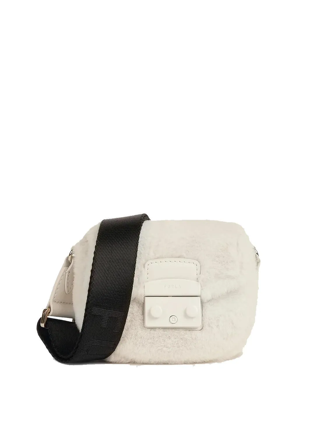 Furla Metropolis Mini Sac À Bandoulière Coton Blanc + Noir - Achetez À Prix Outlet!