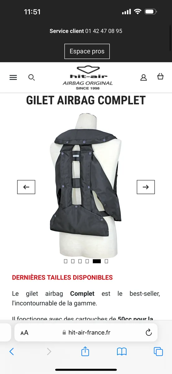 Gilet air bag complet hit air