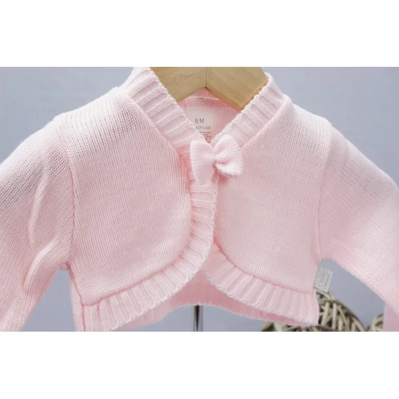 Gilet de baptême fille rose