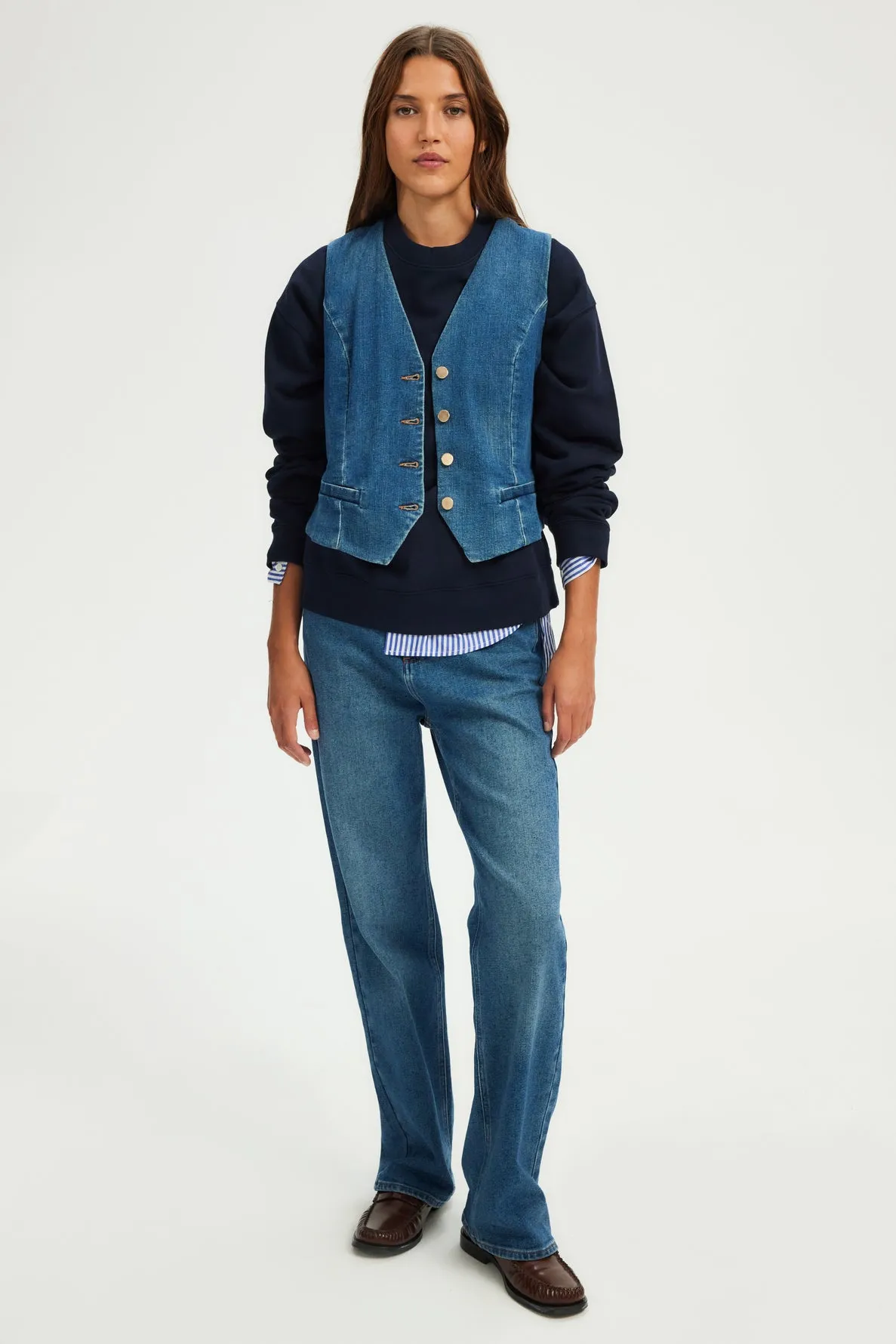 Gilet sans manches en denim jeans - BELLAMY  | Pablo