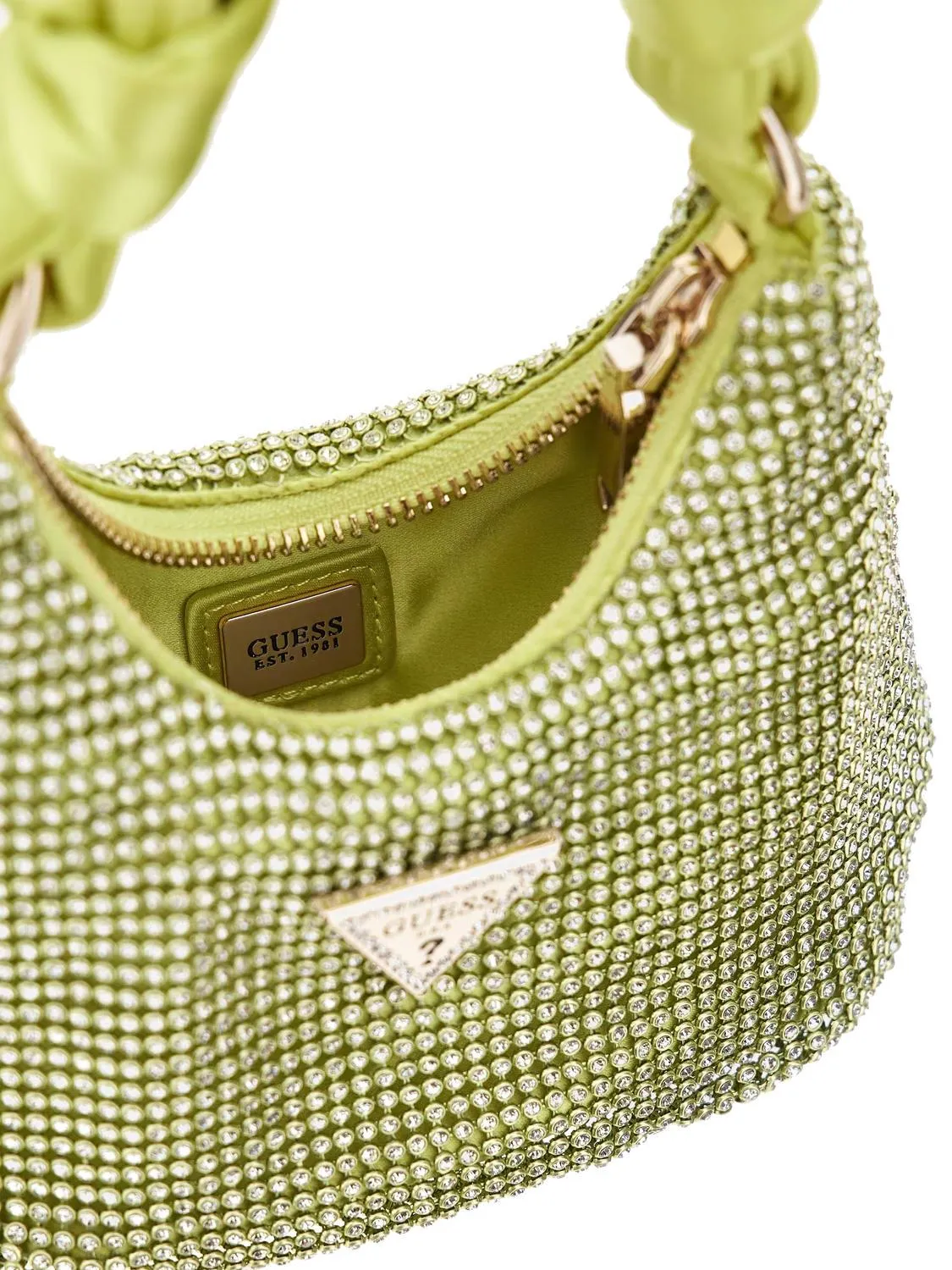 Guess Lua Mini Sac Avec Strass Et Bandoulière Chartreuse - Achetez À Prix Outlet!