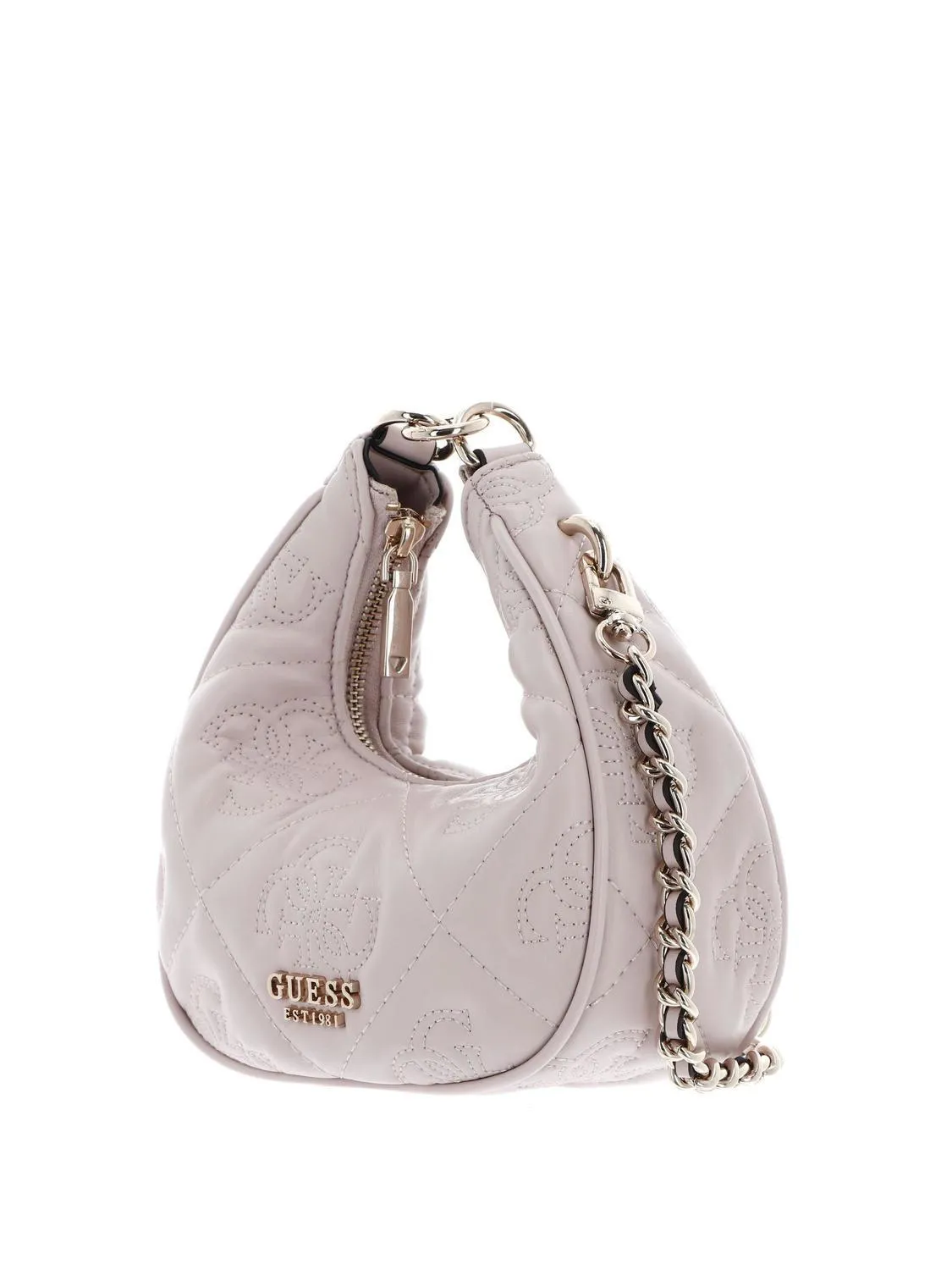 Guess Marieke Mini Sac Porté Épaule Matelassé Logo Beige Clair - Achetez À Prix Outlet!