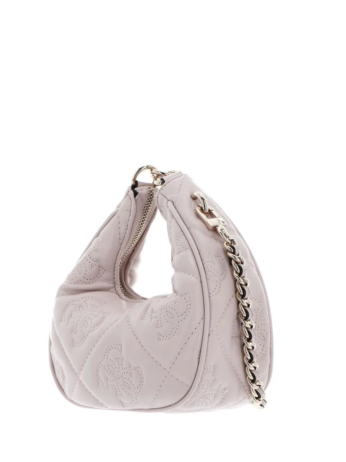 Guess Marieke Mini Sac Porté Épaule Matelassé Logo Beige Clair - Achetez À Prix Outlet!