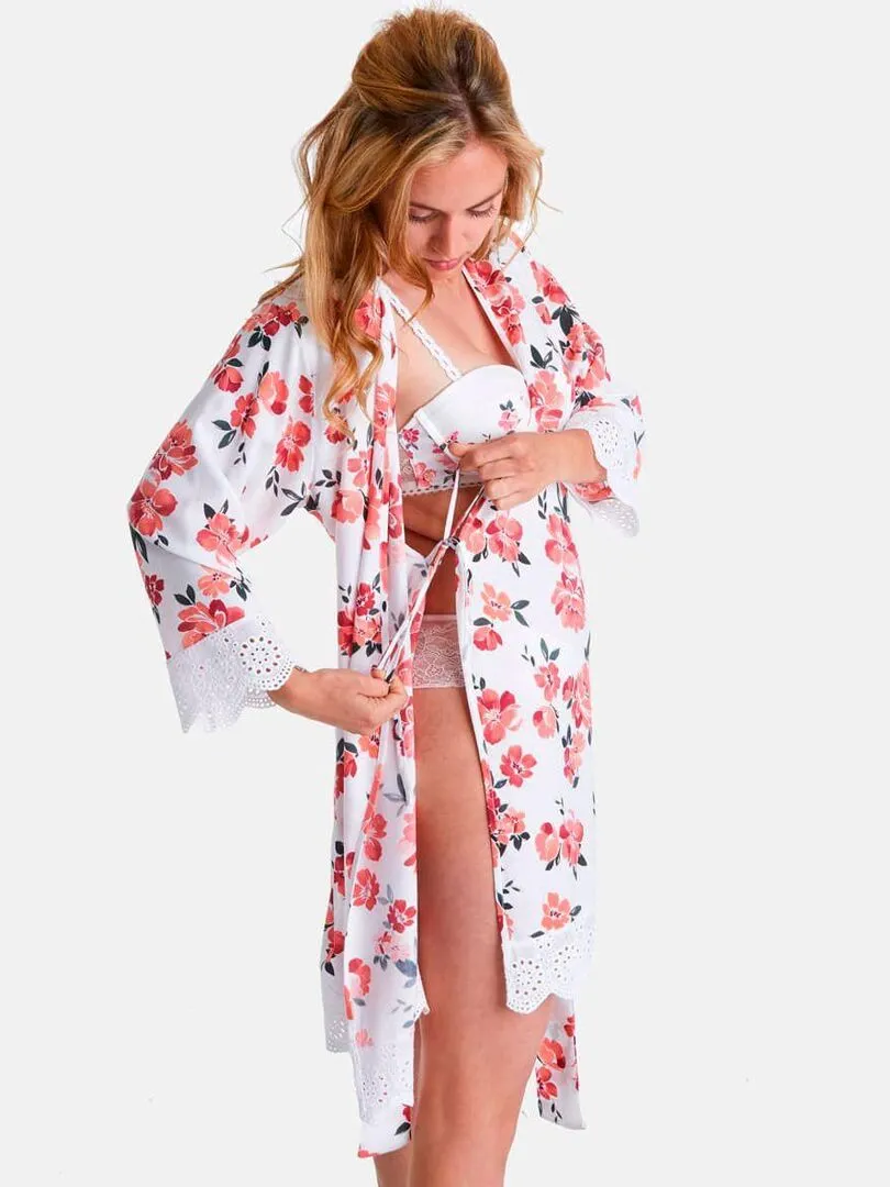 Kimono FRIMOUSSE - Brigitte Bardot Lingerie - Blanc