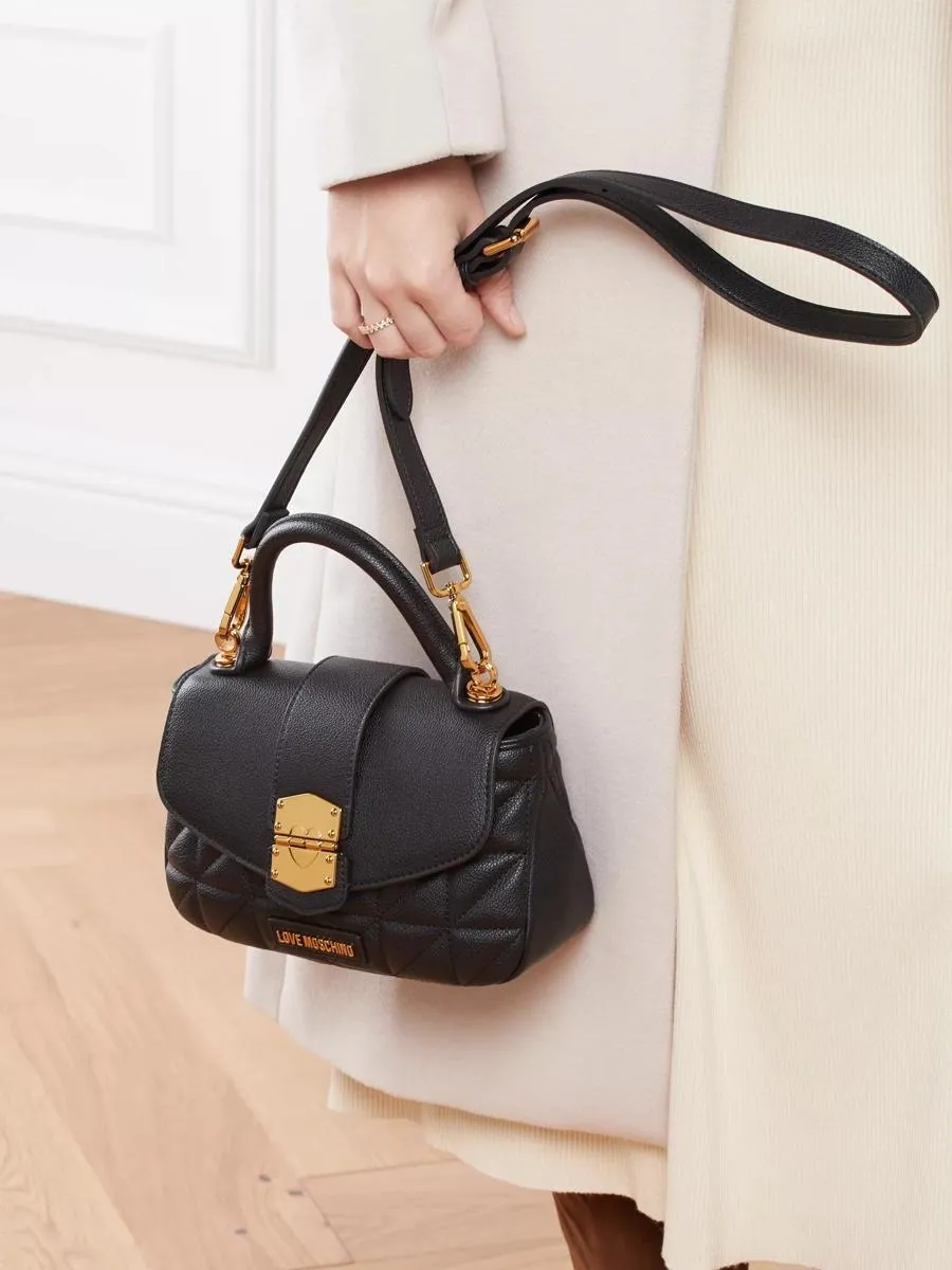 Love Moschino Click Heart Mini Sac À Main, Avec Bandoulière Noir - Achetez À Prix Outlet!