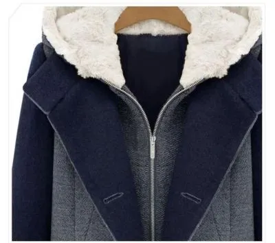 Manteau 2 Pièces pour Femme avec Capuche et Double Boutonnage