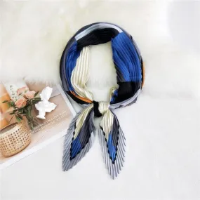 MAUD Foulard Cheveux Femme Homme Plissé Chimio Noir Bleu