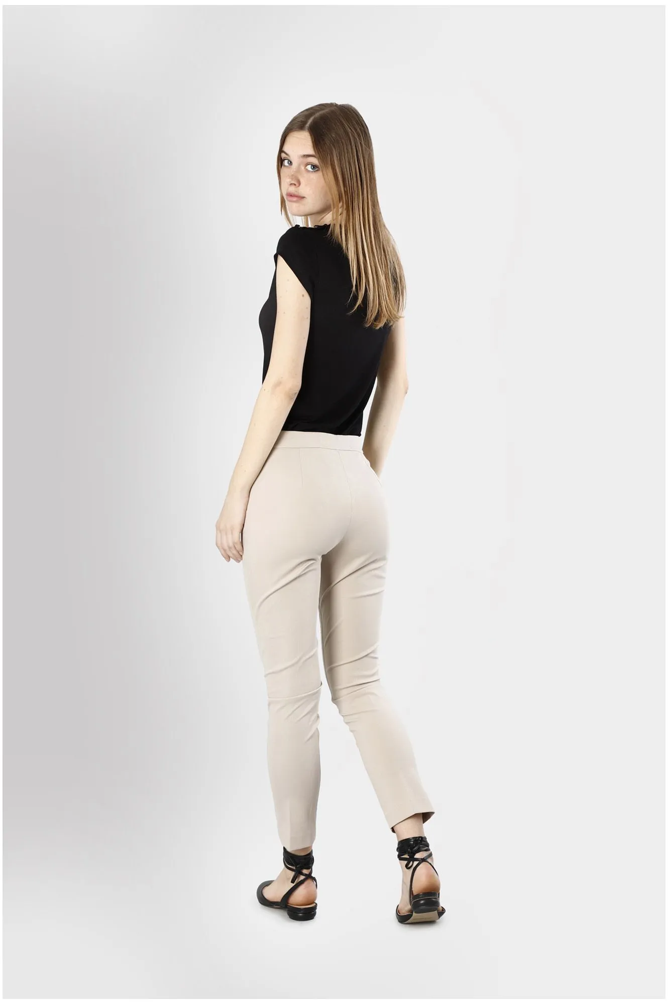 pantalon cigarette en tissu stretch plaster - CafèNoir