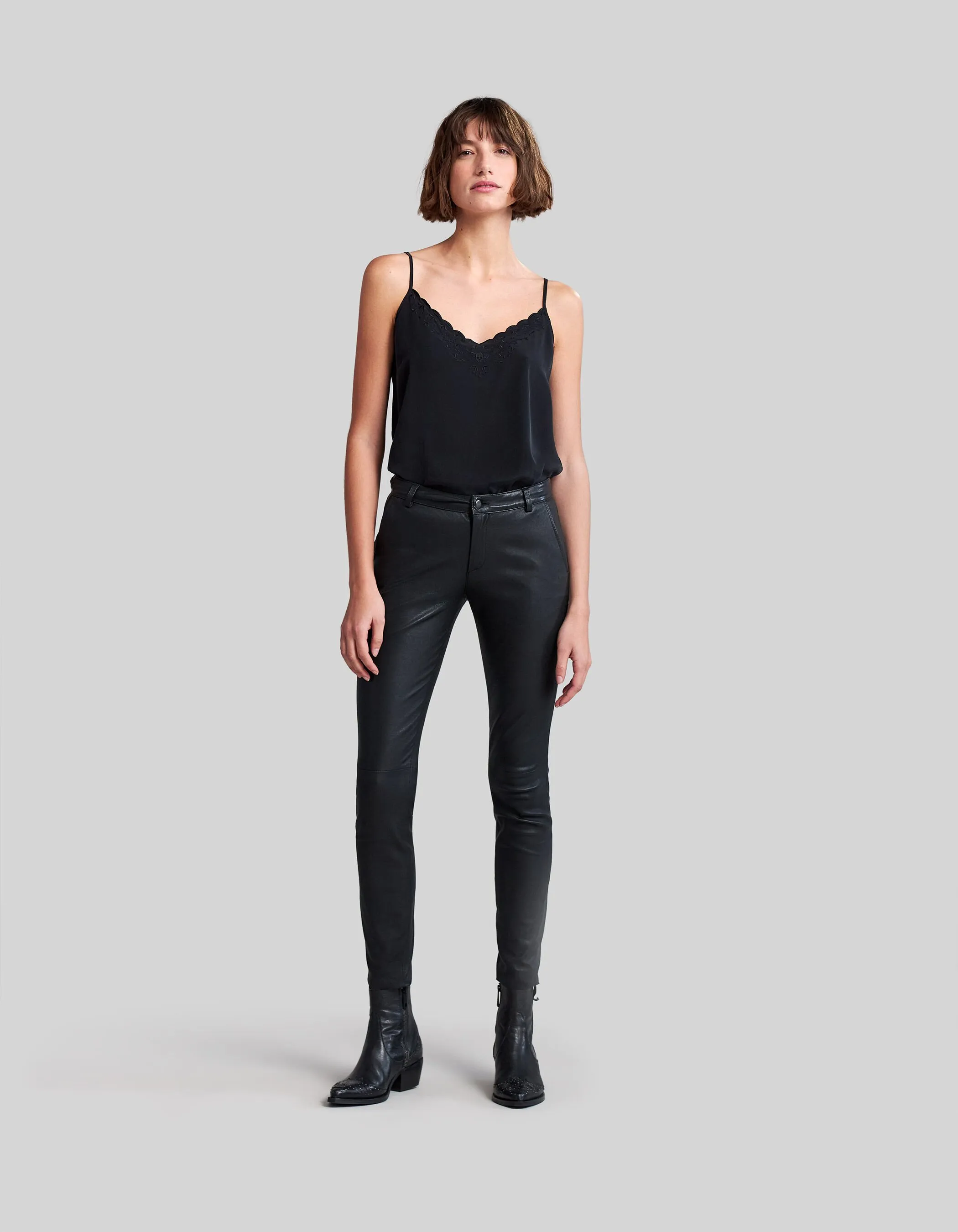 Pantalon cuir d'agneau femme